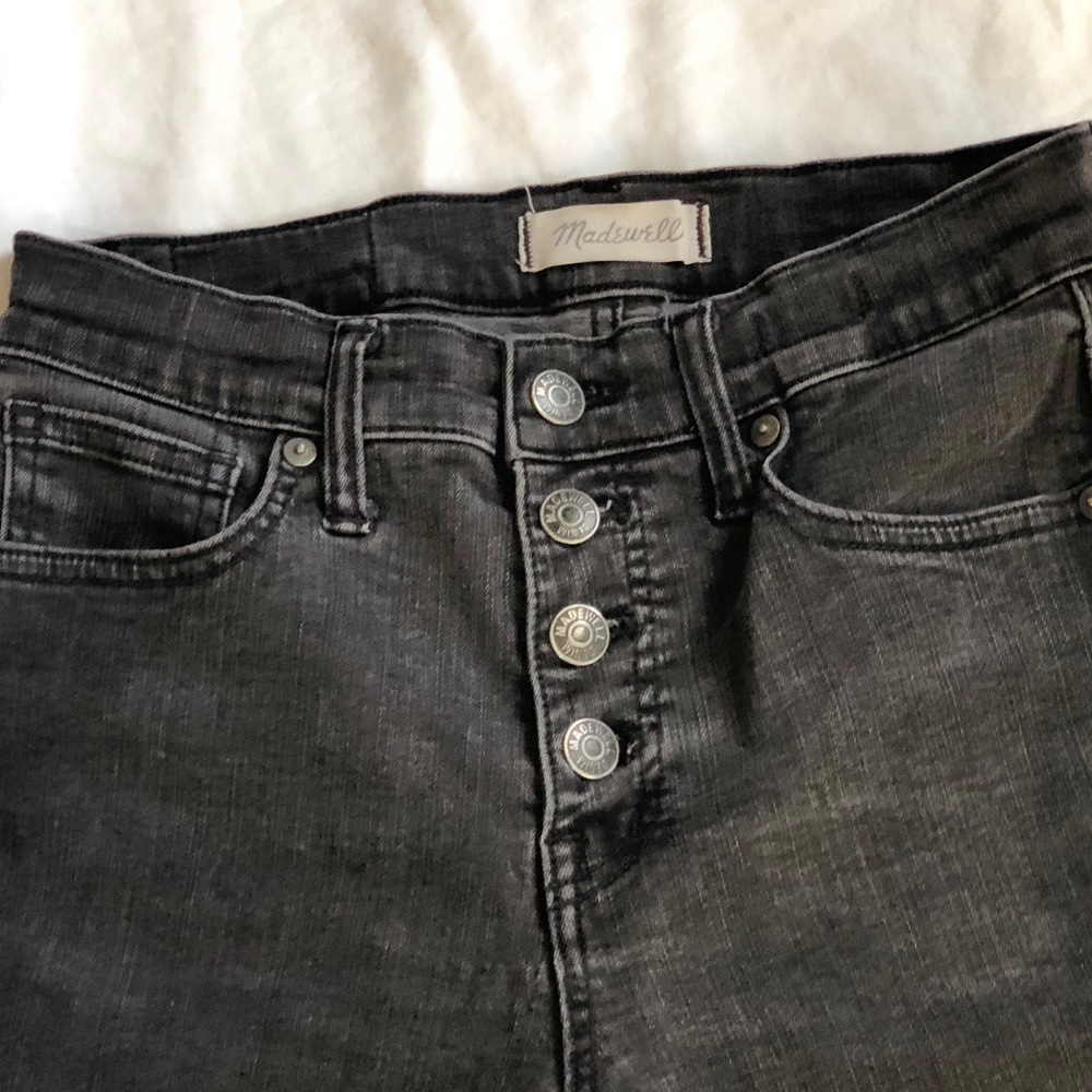 Madewell 9” Black High-Rise Skinny Jeans - Raw Hem